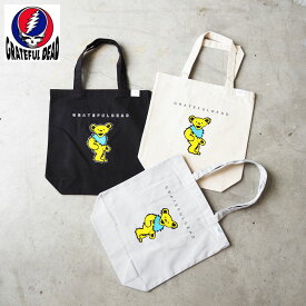 GRATEFUL DEAD グレイトフルデッド トート バッグ TOTE BAG GD-GD2003 トートバッグ メンズ レディース エコバッグ カジュアル ポップ バンド ストリート 古着 アメカジ かわいい クマ プリント A4サイズ マチ有り 通学 通勤 サブバッグ