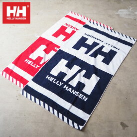 HELLY HANSEN ヘリーハンセン バスタオル HH Logo Towel L HA92239 タオル 日本製 大判 コットン ジャカード マフラータオル ハンガーループ付き 長方形 ロゴ おしゃれ アウトドア フェス キャンプ レジャー ヘリーブルー レッド 青 赤