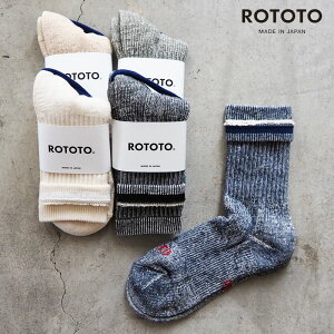 ROTOTO ���g�g �C�� �����Y �\�b�N�X DOUBLE FACE MINI CREW SOCKS �hORGANIC COTTON�h R1508 ������ �I�[�K�j�b�N�R�b�g�� �N���[�\�b�N�X 25-27cm �X�j�[�J�[�\�b�N�X �� �x�[�W�� �I���[�u �l�C�r�[ �A�C�{