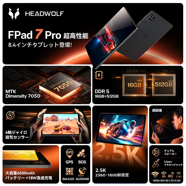 楽天市場】【ケース特典】Headwolf FPad7 Pro 8インチ タブレット 