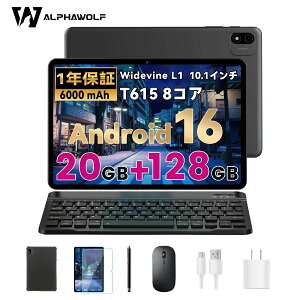 �y�N�[�|����14999�~�zAlphawolf �^�u���b�g 10�C���`�y7�_�t���i�t���zAndroid 16 �^�u���b�g �Z�b�g Wi-Fi���f�� 6000mAh 20GB+128GB 8�R�ACPU Widevine L1 GPS+GMS�F��i+��F��+OTG+�������e+��ʕ���+FM���W�I+BT5.