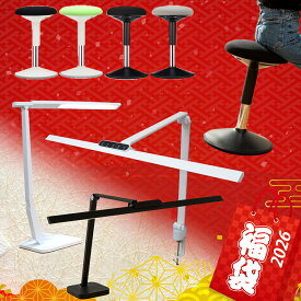 福袋 2026 【選べる★デスクワーク応援福袋】 送料無料 （ グラッチェア 1台 + 自然光デスクライト 3袋） ワイド バランスチェア デスクライト LED デスクランプ LEDライト 学習机 仕事用 学習用 昇降デスク 椅子 チェア デスクランプ 目に優しい 自然光 広い