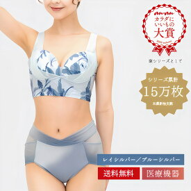 リカバリーブラ＋ショーツ セット（レイシルバー／ブルーシルバー） healogy ヒーロジー ナイトブラ ヨガブラ ショーツ ガードル リカバリーウェア 補正 大きいサイズ 温活