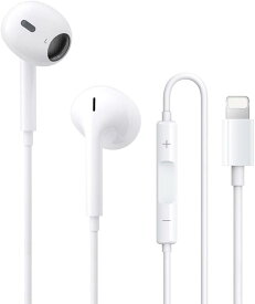 Lightning接続 有線イヤホン 重低音 マイク付き通話対応 音量調整可能 コンパクト設計 lightning 有線イヤホン iPhone14/14Plus/13/12/11/SE/X/XS/XR/XS Max/8/8P/7/7P/iPad/iPod対応