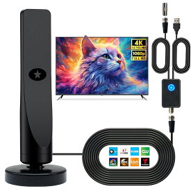 テレビアンテナ 室内アンテナ 2025年人気 地デジアンテナ 強化モデル 360度全方位受信 悪天候でも安定受信可能 4K HDTV テレビアンテナ 500KM受信範囲 薄型&小型軽量信号ブースター付き 高性能 高感度 信号ブースター 内蔵5m 弱電界地域用 UHF VHF 対応 日本語説明書