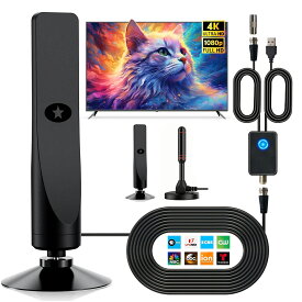 テレビアンテナ 室内アンテナ 2025年人気 地デジアンテナ 強化モデル 360度全方位受信 悪天候でも安定受信可能 4K HDTV テレビアンテナ 500KM受信範囲 薄型&小型軽量信号ブースター付き 高性能 高感度 信号ブースター 内蔵5m 弱電界地域用 UHF VHF 対応 日本語説明書