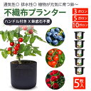 ＼10%OFFクーポン／不織布プランター 10ガロン 5枚入り ハンドル付き 不織布ポット 布鉢 布袋 プランター 植木鉢 軽い…