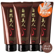 ポイント10倍5/16 1:59まで 送料無料 自然美人 ダークブラウン 手袋付 白髪染め トリートメント ノンジア…
