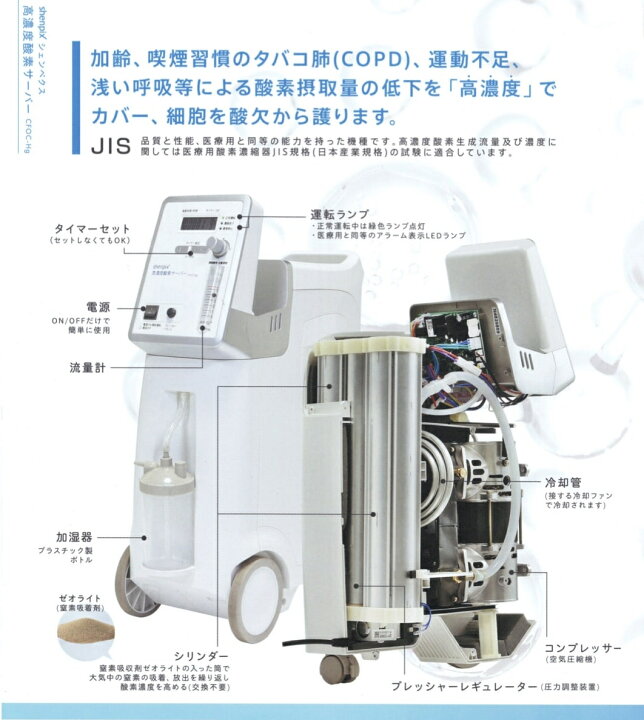 楽天市場】高濃度酸素サーバー 『shenpix 酸素濃縮器 (CFOC-Hg)』 酸素 