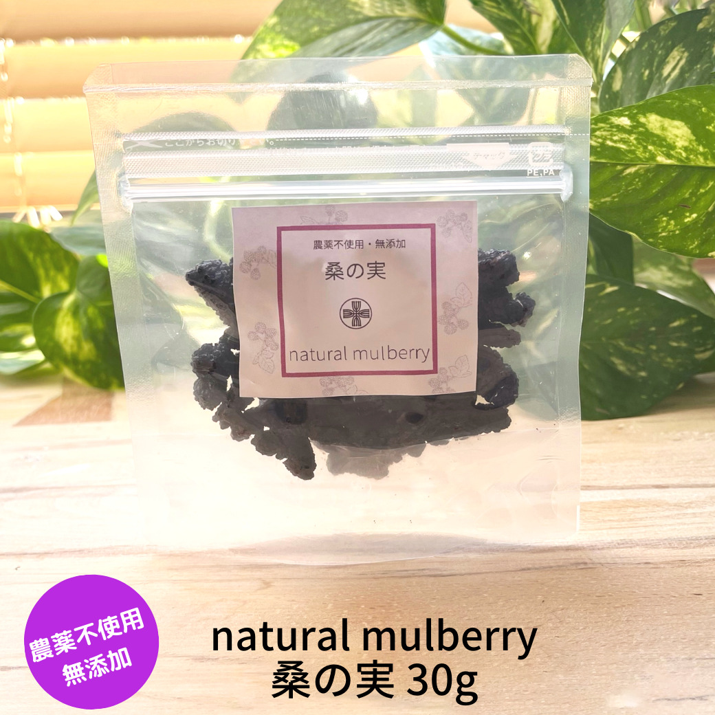 新発売 無農薬  桑の実 マルベリー natural mulberry 30g 無添加 砂糖不使用  送料無料 鉄分 アントシアニン ビタミン 桑椹