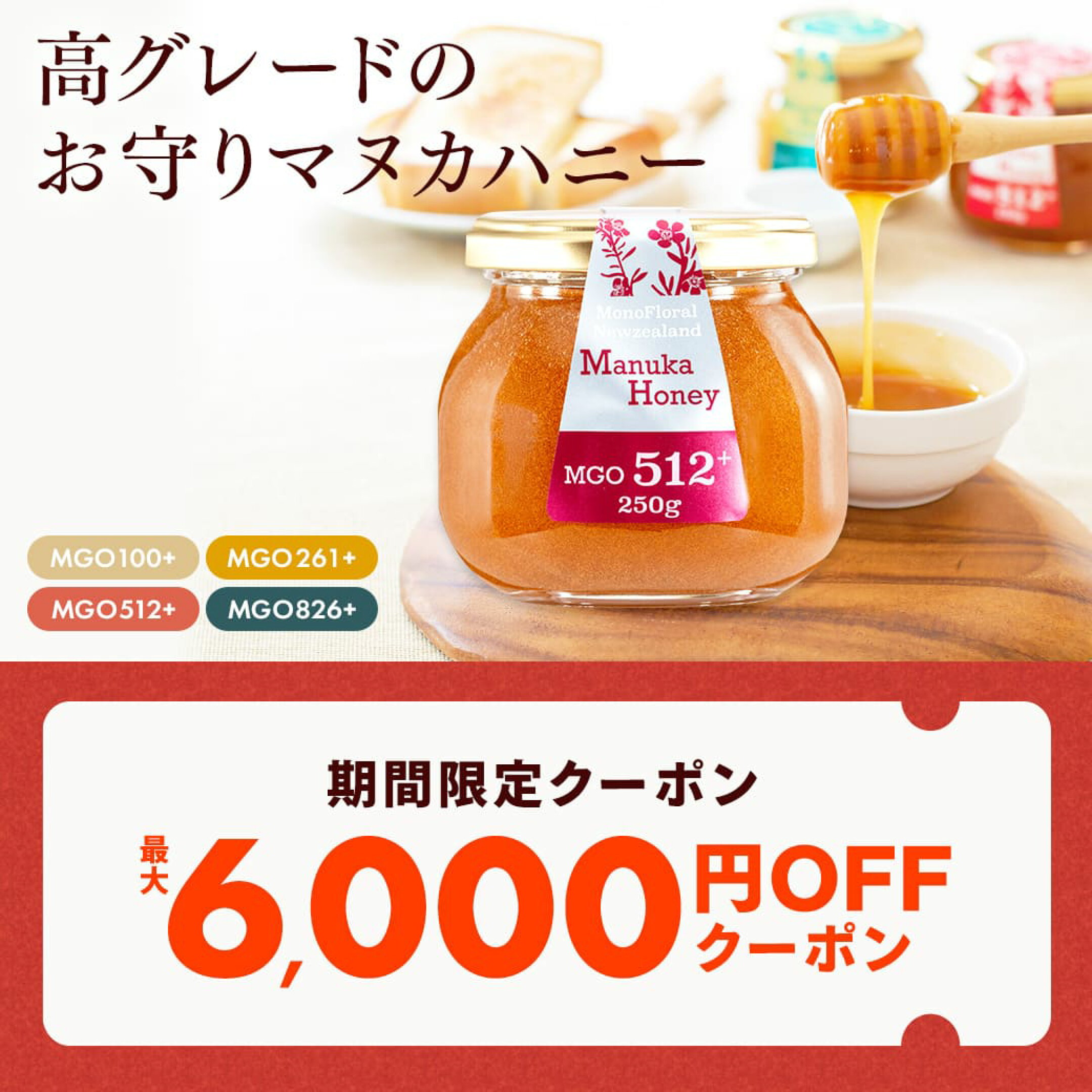 マヌカハニーMGO512+250g