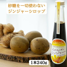 らかんかジンジャーシロップ ジンジャーシロップ らかんかこうぼう　らかんか顆粒　ラカンカ 砂糖不使用 らかんか 生姜湯　糖質制限 ダイエット ノンカフェイン 食品添加物無添加 生姜シロップ 冷え対策　冷え性　温活　黄金しょうが　高知県産　生姜　しょうが