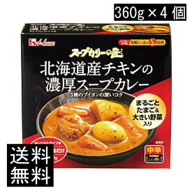 送料無料 ハウス スープカリーの匠 北海道産チキンの濃厚スープカレー 360g×4個