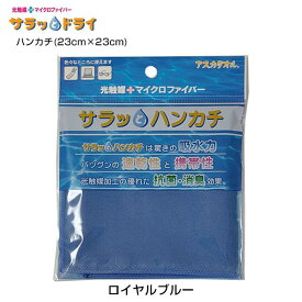 アスカタオル サラッとドライ ハンカチ 23cm×23cm ロイヤルブルー - アスカ ※ネコポス対応商品