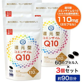 ココカラダ 還元型コエンザイムQ10 カネカ社製 110mg 90日分 (60カプセル×3個セット) [高含有/還元型COQ10] ※ネコポス対応商品