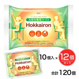 [訳ありセール品] ホッカイロ Hokkairon 冷房対策用カイロ 貼るレギュラー 10個入×12個セット（合計120個) - 興和 ※使用期限2027年1月31日まで [平均50℃/熱くなりすぎない]
