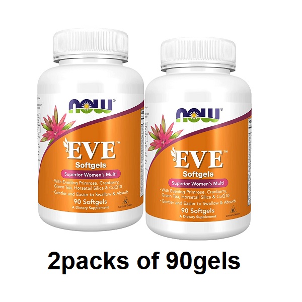 【送料無料】Now Eve イヴ ウィメンズ マルチビタミン 90粒 2本セット NOW Eve Women's Multiple  Vitamin 90 SoftgelsPack of HealthyandBetterLife