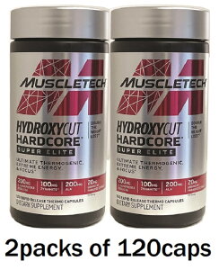 yznChLVJbgn[hRAX[p[G[g T[JvZ 1202{Zbg Muscletech Hydroxycut Hardcore Super Elite 120 Rapid Release Thermo Capsules Pack of 2
