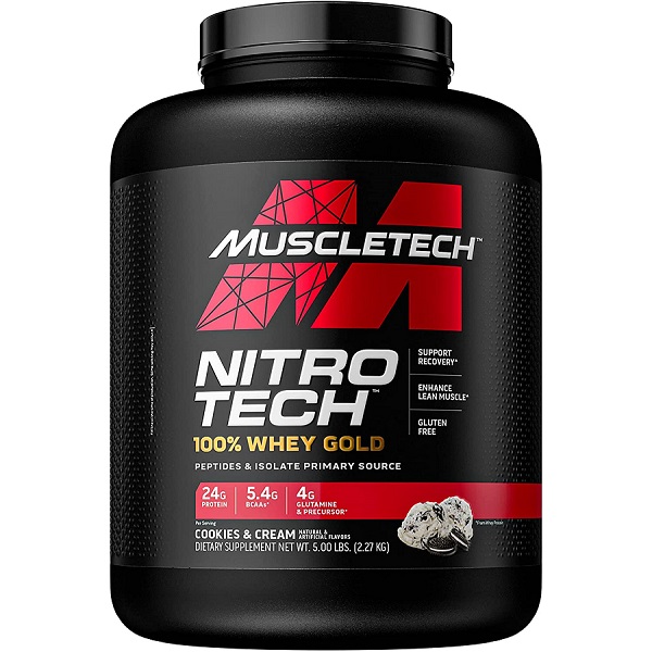 <br> マッスルテック ニトロテック 100％ ホエイゴールド プロテインパウダー クッキー クリーム 2.28kg 69回分 Muscletech Nitro Tech100% Whey Gold Protein 5lbs 69 servings <br>#9829 Cookies  Cream<br>