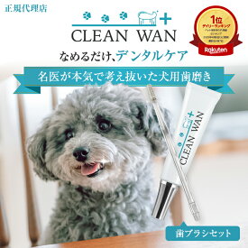 【公式】 CLEAN WAN クリーンワンジェル 歯ブラシセット 犬 歯磨き 歯磨き粉 デンタルケアジェル 犬用歯磨き粉 歯磨きジェル デンタルケア 犬口ケア 歯ブラシ 歯石 口臭 歯周病 獣医師開発 ペット用歯磨き ニオイ対策 歯磨きペースト 歯石除去 クリーンワン
