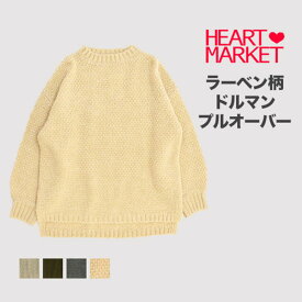 ラーベン柄ドルマンプルオーバーレディース トップス プルオーバー ラーベン 柄 ニット ベージュ カーキ チャコール ナチュラル長袖 冬 秋 ドルマン商品 /st/kn