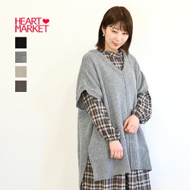 ≪SALE 30%OFF≫Vネックポンチョチュニックレディース トップス チュニック ベスト ニット Vネック ポンチョ風 スリット ナチュラル グレー モカ ブラック ポリエステル SALE商品