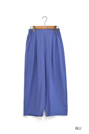 ≪SALE 60%OFF≫レーヨン混タックパンツレディース ボトムス タックパンツ レーヨン ポリエステル ナチュラル ブルー イエロー チャコール ブラック グリーン/bt/hb