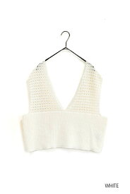 【7/10(木)限定店内全品ポイント5倍】≪SALE 70%OFF≫強撚テープヤーンレイヤードベストレディース トップス ベスト ニット ホワイト ブラック 綿 綿100/st
