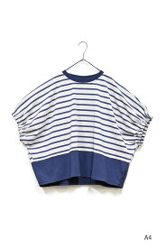 【7/10(木)限定店内全品ポイント5倍】＼在庫わずか／≪SALE 50%OFF≫USAコットン切替ドルマンTレディース トップス プルオーバー Tシャツ 半袖 ドルマン バイカラー ホワイト サックス マスタード チャコール 綿 ポリウレタン SALE残りわずか/st
