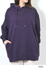 ≪SALE 50%OFF≫OE裏起毛パーカーチュニックレディース トップス 裏起毛 チュニック イエロー グリーン カーキ ナチュラル パープル グレー チャコール ブラック 綿 ポリエステル ポリウレタン