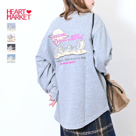 ≪SALE 40%OFF≫ドーナツ 裏毛裾ラウンドptプルオーバーレディース トップス プルオーバー 長袖 プリント 裏毛 裾ラウンド ナチュラル グレー チャコール ブルー 綿 ポリエステル ポリウレタン/st