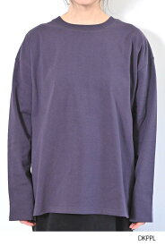 ≪SALE 50%OFF≫ワイドな無地ロンTEEレディース トップス Tシャツ シンプル ホワイト ナチュラル ダークパープル ネイビー チャコール ブラック ピンク ミント 綿 綿100
