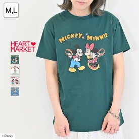 ≪SALE 50%OFF≫【Disney】ディズニー/天竺半袖BOXTEEレディース トップス Tシャツ プリント オートミール ナチュラル グリーン ブルー 綿 ポリエステル/st