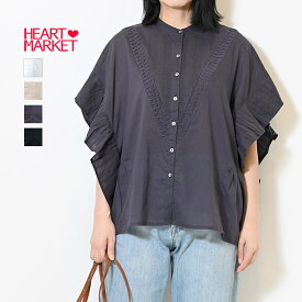 ≪SALE 20%OFF≫たおしピンタックフリルブラウスレディース トップス ブラウス フリル ドビー バンドカラー ホワイト ベージュ チャコール ダークパープル 綿 綿100/st/6ko