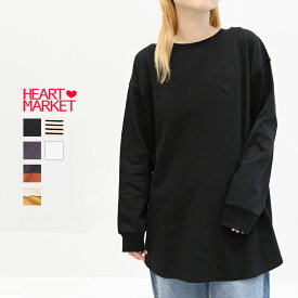 ≪SALE 30%OFF≫裾ラウンド長袖ハートポケットチュニックレディース トップス チュニック シンプル 配色 クレイジー 長袖 ナチュラル ダークパープル ブラック ボーダー チャコール 綿 ポリウレタン/ky09/mt/9ko