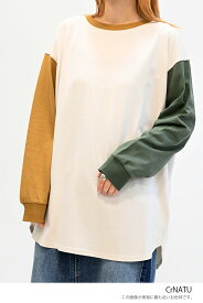 ≪SALE 30%OFF≫裾ラウンド長袖チュニックレディース トップス チュニック カットソー 長袖 シンプル ナチュラル ダークパープル ブラック ナチュラル チャコール ボーダー クレイジー 綿 ポリウレタン/9ko