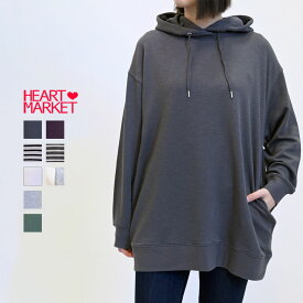 スラブ裏毛パーカーチュニックレディース トップス チュニック 裏毛 パーカー フード ナチュラル グレー グリーン ダークパープル チャコール ボーダー グレージュ クレイジー 綿 ポリエステル ポリウレタン/9ko