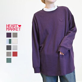 スラブ裏毛ハート裾ラウンドチュニックレディース トップス トレーナー チュニック 裏毛 スラブ ナチュラル グレー レッド グリーン ダークパープル チャコール ボーダー グレージュ 綿 ポリエステル ポリウレタン/9ko