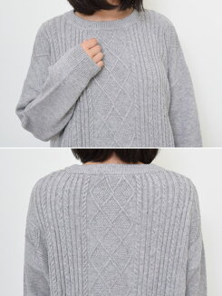\WINTERSALE30%OFF/ケーブルクルーチュニックレディース,ワンピース,ワンピ,チュニック,ケーブル,体型カバー,無地,ハトマスト,ニット,気になる体型カバー,冬のおでかけコーデ,ナチュラル,クルーネック,カラーバリエーション