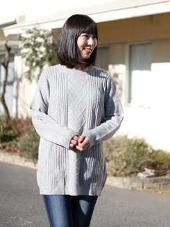 \WINTERSALE30%OFF/ケーブルクルーチュニックレディース,ワンピース,ワンピ,チュニック,ケーブル,体型カバー,無地,ハトマスト,ニット,気になる体型カバー,冬のおでかけコーデ,ナチュラル,クルーネック,カラーバリエーション
