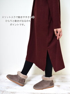 \WINTERSALE30%OFF/ニットソーフロントタックワンピースレディース,ワンピース,トップス,冬,長袖,ナチュラル,ゆったり,冬のおでかけコーデ,気になる体型カバー,トレンド,あったか素材,クリスマスコーデ,ニット