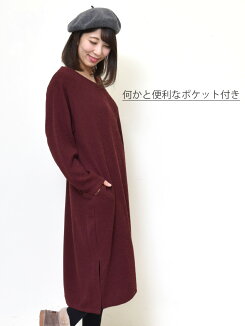 \WINTERSALE30%OFF/ニットソーフロントタックワンピースレディース,ワンピース,トップス,冬,長袖,ナチュラル,ゆったり,冬のおでかけコーデ,気になる体型カバー,トレンド,あったか素材,クリスマスコーデ,ニット