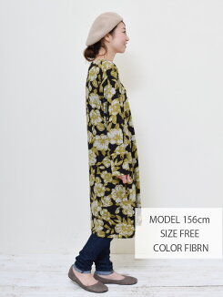 ≪12/15発売≫\WINTERSALE30%OFF/大花柄やわらかワンピースレディース,ワンピース,ワンピ,ナチュラル,あったか素材,冬,体型カバー,花柄,冬のおでかけコーデ,気になる体型カバー