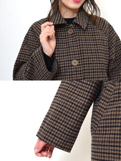 ≪まとめ買いクーポン開催中≫\WINTERSALE30%OFF/チェックコート1812レディース,アウター,コート,チェスターコート,羽織り,シングル,チェック,ギンガムチェック,グレンチェック,秋冬トレンド,キレイ目