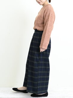 ≪12/2発売≫TR起毛ワイドパンツ柄レディース,ボトムス,パンツ,ワイドパンツ,チェック,グレンチェック,ハトマ定番ボトムス,ハトマスト,冬,カジュアル,トレンド,キレイめ,あったか素材