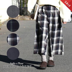\WINTERSALE30%OFF/起毛ビエラガウチョレディース,ボトムス,ガウチョパンツ,ワイドパンツ,チェック,秋冬トレンド,カジュアル,ハトマスト,ナチュラル