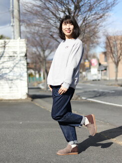 \WINTERSALE30%OFF/プレミア裏起毛スマイル巾広トレーナーレディース,トップス,プルオーバー,トレーナー,裏起毛,ハトマ定番,秋冬,カジュアル,あったか素材,ハトマスト,刺繍,ニコちゃん,スマイル