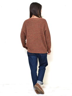 ≪1/8発売≫\WINTERSALE30%OFF/MIXニットドルマンプルオーバーレディース,トップス,ニット,ハトマ定番,冬,大人カジュアル,気になる体型カバー,MIX