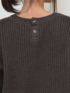 ≪1/8発売≫\WINTERSALE30%OFF/畦編み後ヘンリープルオーバーレディース,トップス,プルオーバー,ニット,後ろヘンリー,ハトマスト,冬,気になる体型カバー,畦編み
