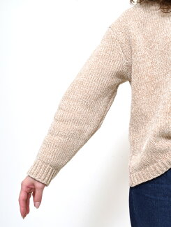 ≪12/15発売≫\WINTERSALE30%OFF/ベロアモールプルオーバーレディース,プルオーバー,ハトマスト,ナチュラル,長袖,冬,温かい,気になる体型カバー,秋冬トレンド,ニット,モール,あったか素材,トレンド,キレイめ